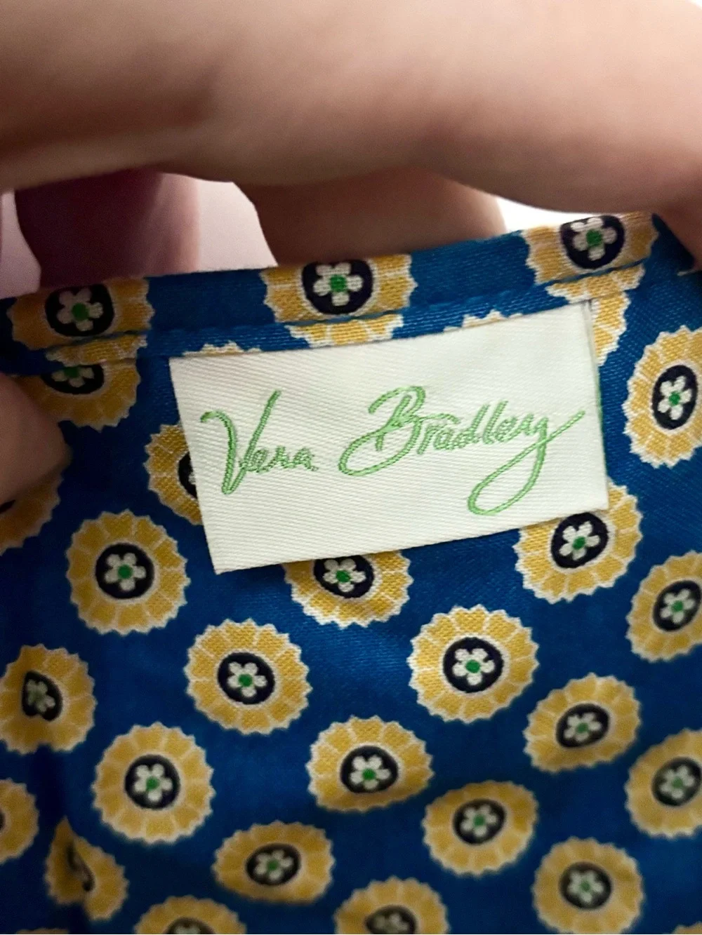 Vera Bradley Blue Riviera Patterned Quilted Fold Wallet